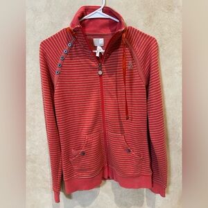 Orage Red and White Striped Hoodie